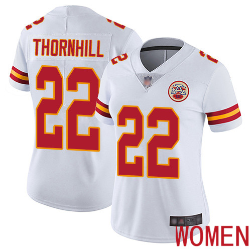 Women Kansas City Chiefs #22 Thornhill Juan White Vapor Untouchable Limited Player Football Nike NFL Jersey->youth nfl jersey->Youth Jersey